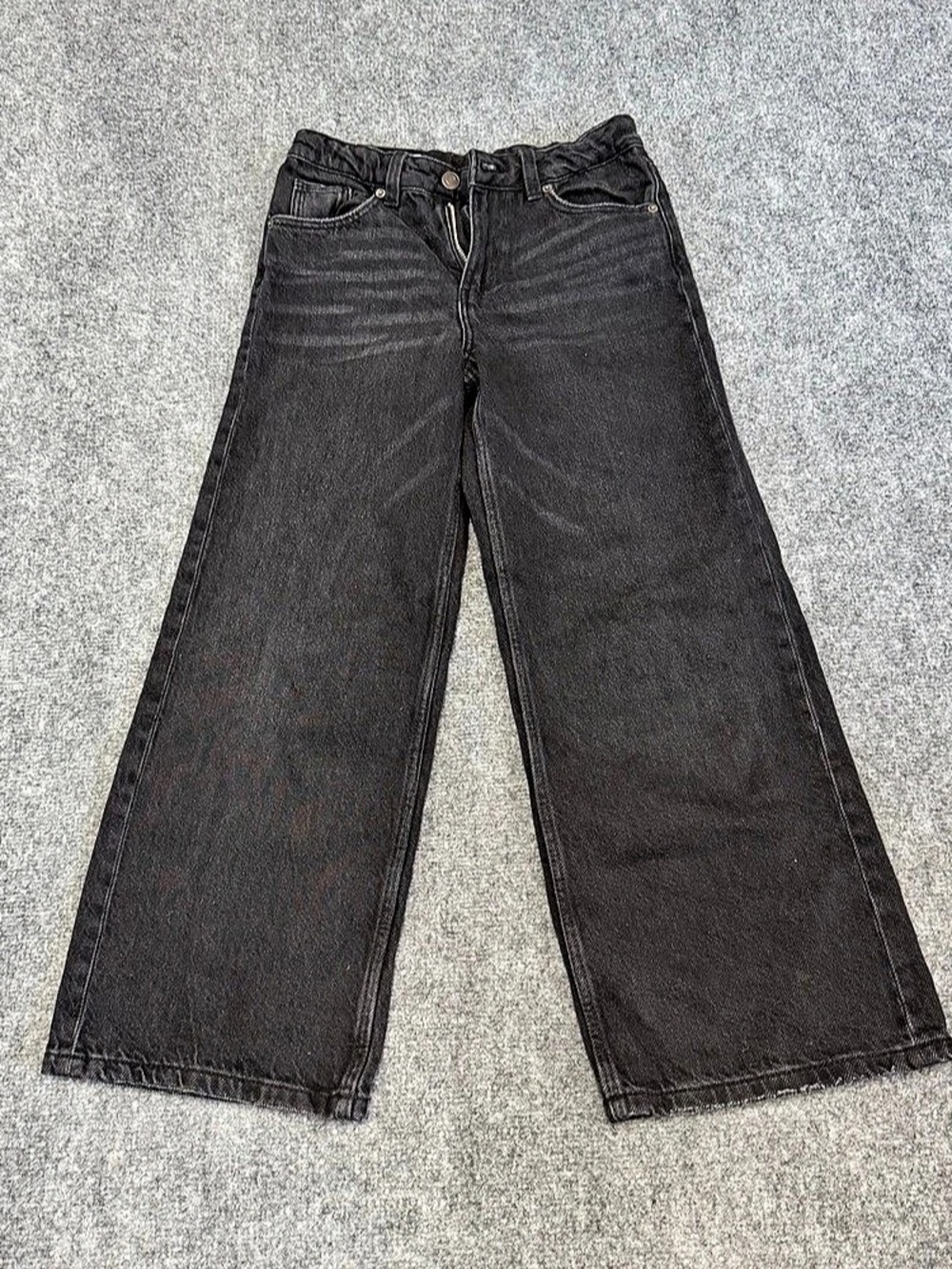 Zara Wide Leg Jeans in Black Waist 10